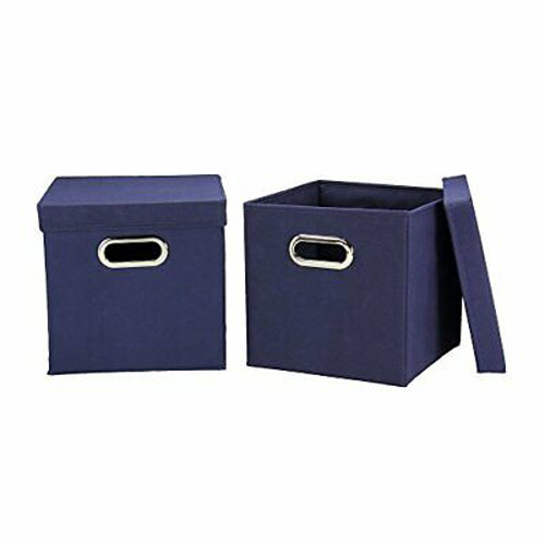 COLLAPSIBLE STORAGE CUBE 2PC NVY