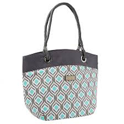 BRISBANE BAG GREY AQUA LEAF DROP