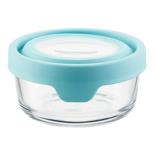 CONCAVE GLASS CONTAINER BLUE 35Z