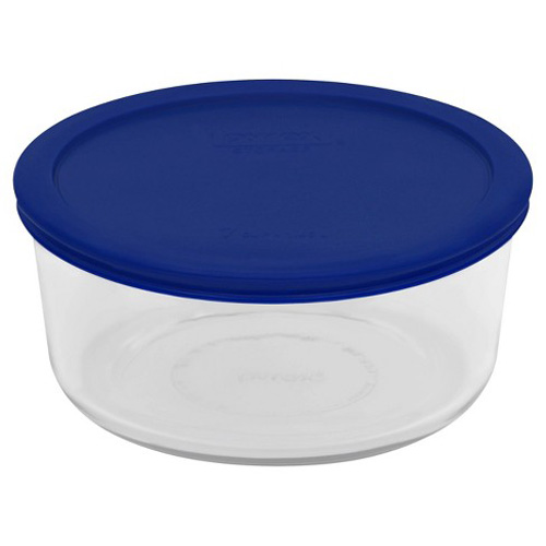 CONCAVE GLASS CONTAINER BLUE 17Z