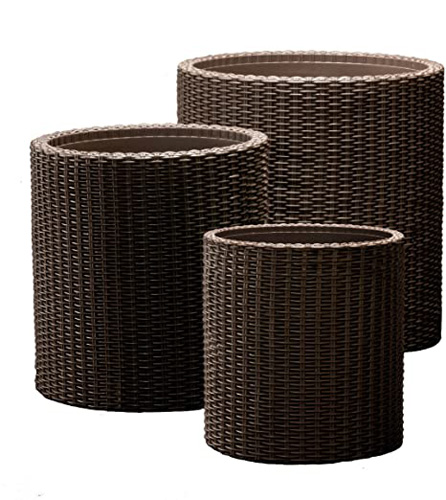 KETER RATTAN STYLE PLANTER BROWN