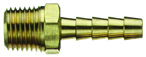 Tru-Flate 21-133 Air Hose Fitting, 1/4 in MNPT x Barb, Brass