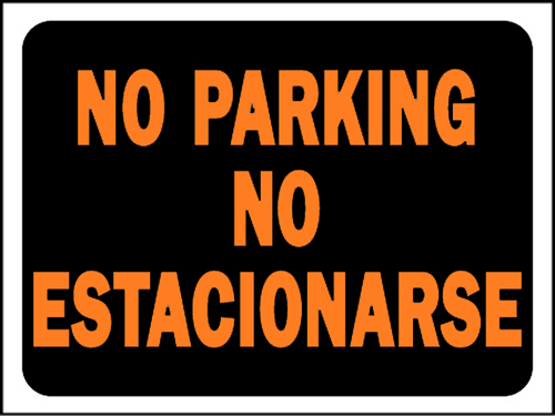 HY-KO Hy-Glo 3068 Identification Sign, Rectangular, NO PARKING, Fluorescent