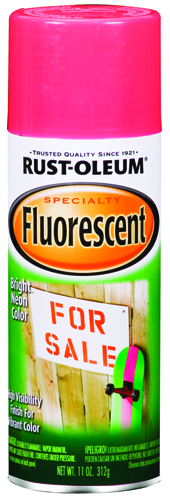 RUST-OLEUM 1959830 Specialty Fluorescent Spray Paint, Flat/Matte,