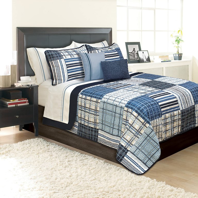 QUILT 3PC SET KING DUNCAN NAVY