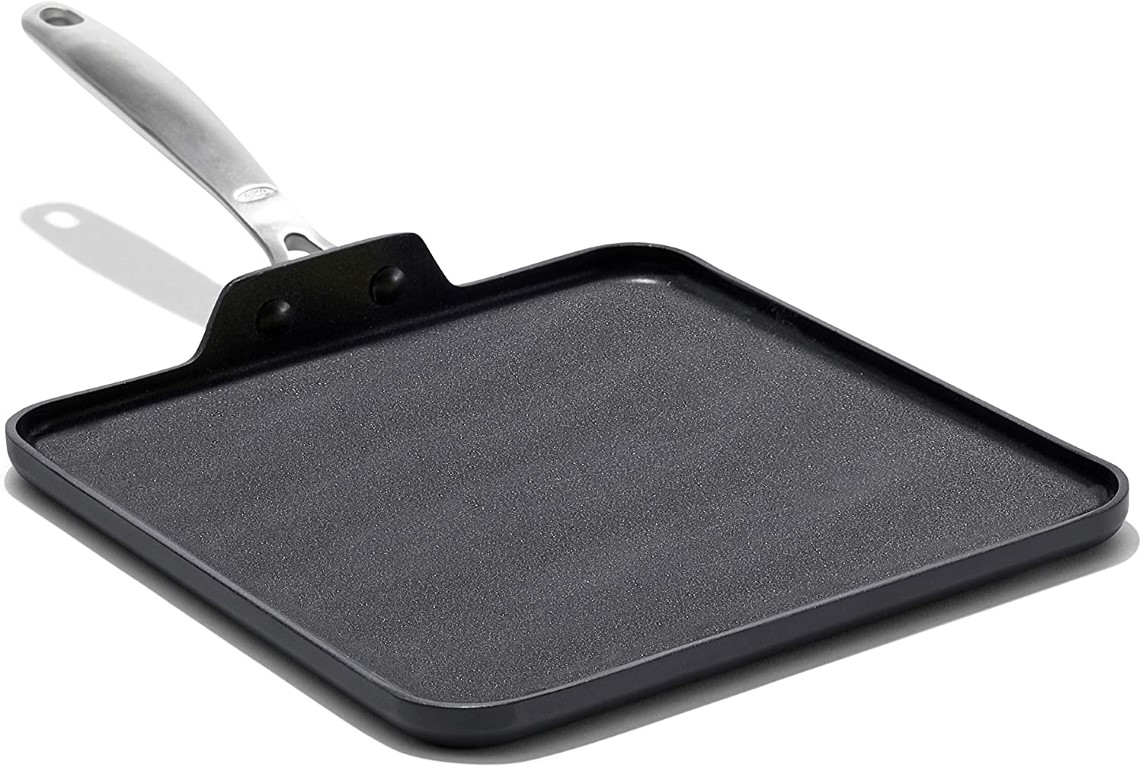 IMUSA USA 11" Nonstick Gourmet Square Griddle, Black