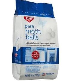 Enoz E30-12 Pure Para Moth Ball, 10 oz, Box Pack, For Flat Storage Areas