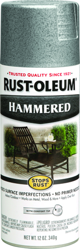 RUST-OLEUM STOPS RUST 7213830 Fast Dry Spray Paint, Hammered, Silver, 12 oz