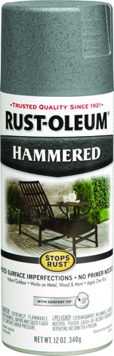 RUST-OLEUM STOPS RUST 7214830 Fast Dry Spray Paint, Hammered, Gray, 12 oz