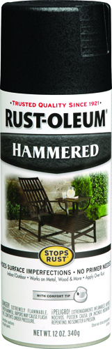 RUST-OLEUM STOPS RUST 7215830 Fast Dry Spray Paint, Hammered, Black, 12 oz