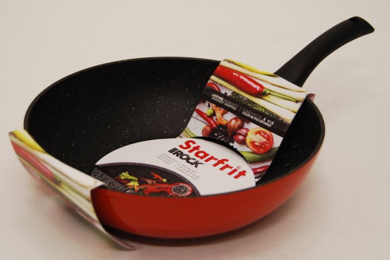 THE ROCK STIR FRY PAN RED 28CM