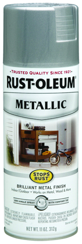 RUST-OLEUM STOPS RUST 7271830 Metallic Spray Paint, Metallic, Silver, 11 oz