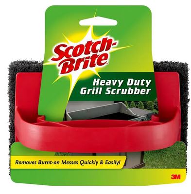 Scotch-Brite 7721 Grill Scrubber, 6 in L, 4 in W, 3 in Thick, Brown