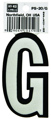 HY-KO PS-20/G Reflective Letter, Character G, 3-1/4 in H Character,