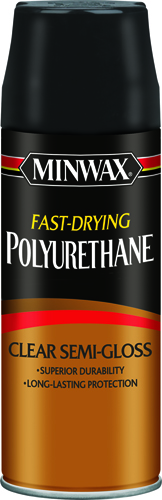 Minwax 33055000 Polyurethane Paint, Clear, Semi-Gloss, 11.5 oz Aerosol Can