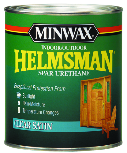 Minwax Helmsman 63205444 Spar Urethane Paint, Clear, Satin, 1 qt Can