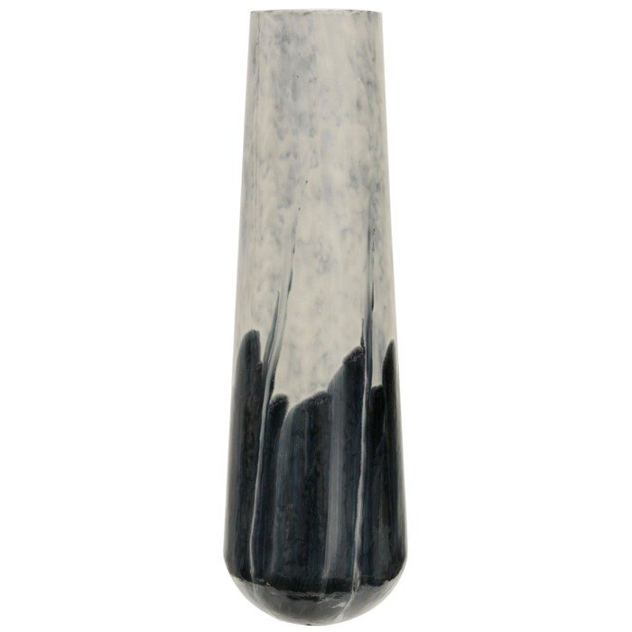 AZURE METAL BLUE & WHITE VASE 24X8