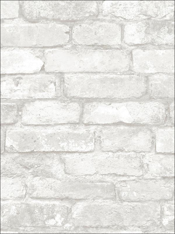 Grey and White Brick Peel And Stick Wallpaper