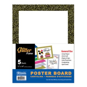 WHT POSTER BOARD W/GLITTER 11X14