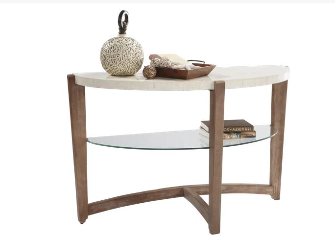 GRACETON MARBLE SOFA TABLE WHITE