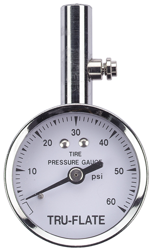 Tru-Flate 17-551 Tire Gauge, 10 to 60 psi, 1 lb Accuracy, Steel Gauge Case