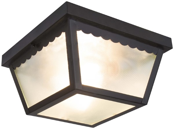 LIGHT FLUSH MOUNT BLACK 2-BULB