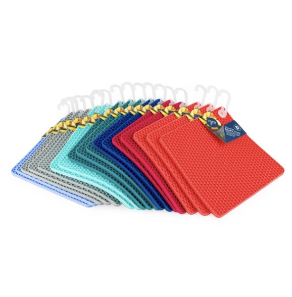 SILICONE SQUARE TRIVET ASSTD