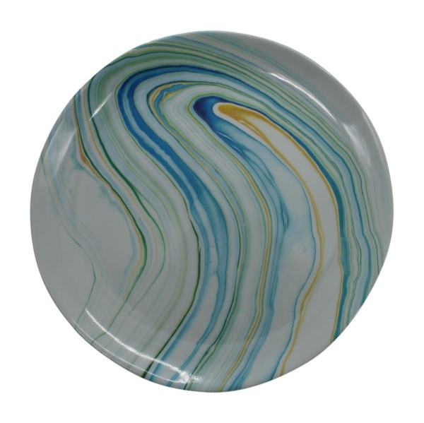 SALAD PLATE TEAL MARBLE ROUND 8"