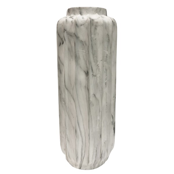 TREVI FLOOR VASE LRG WHT MARBLE
