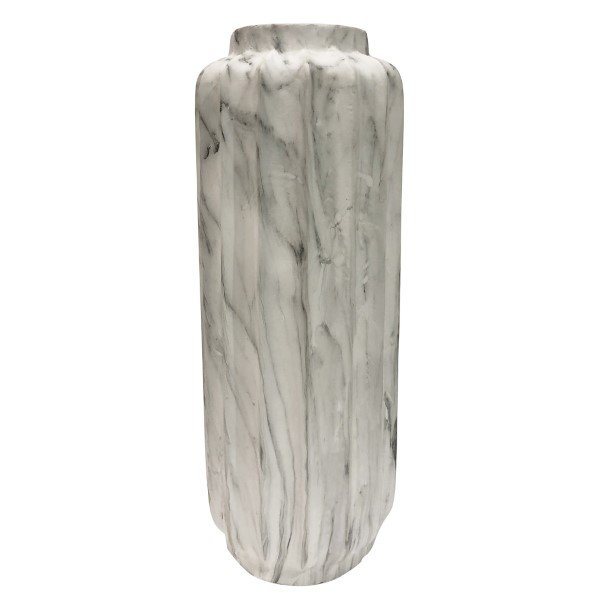 TREVI FLOOR VASE LRG WHT MARBLE