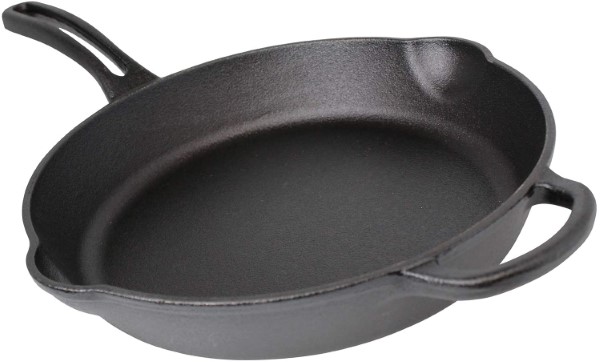 10" Round Cast Iron Skillet with Helper Handle