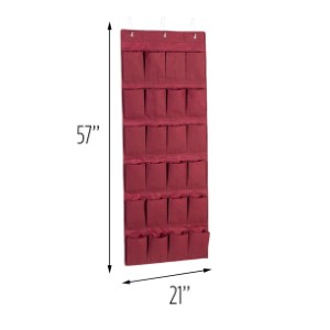 SHOE ORGANIZER RED 24POCKET