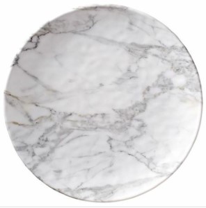 SALAD PLATE WHT MARBLE RND 8.5"