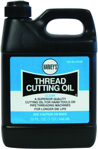 HARVEY 016100 Thread Cutting Oil, Clear, 1 qt Bottle