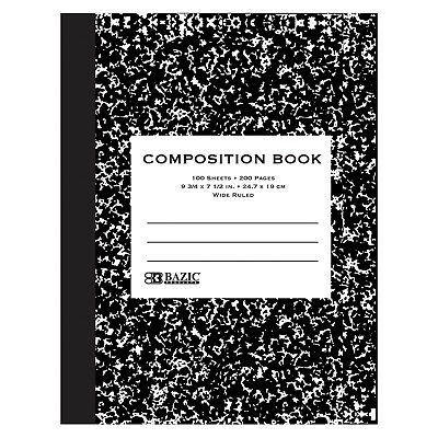 COMPO MARBLE BOOK BLK W/R 100CT