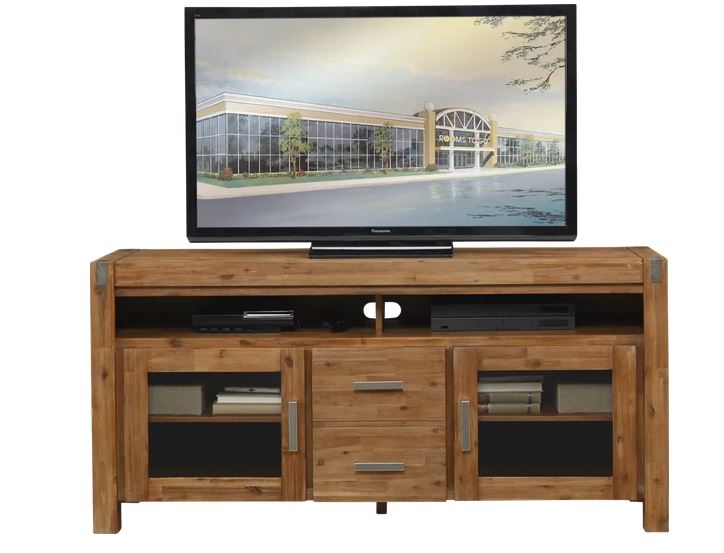 Hidden Springs II Tan 66 in. Flat Screen Console