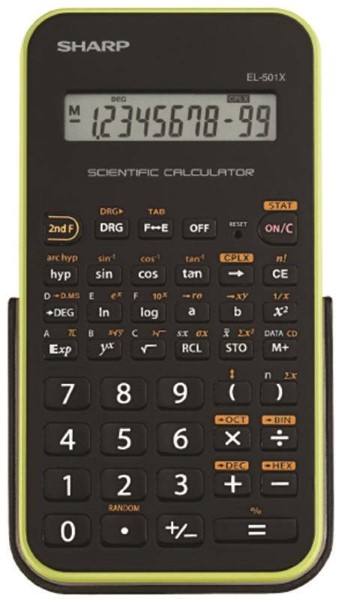 Sharp EL501XBGR Scientific Calculator, LCD, 10 Display, LR1130 Battery