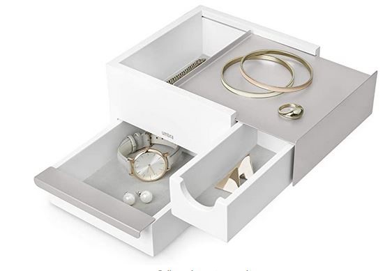 MINI STOWIT JEWEL BOX WHT/NICKEL