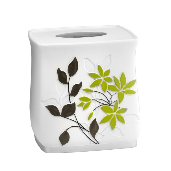 MAYAN LEAF TISSUE BOX L/GREY