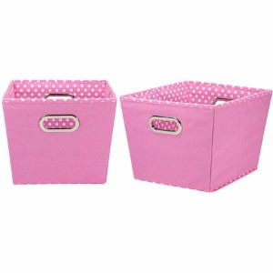 MEDIUM TAPERED BIN 2PC PINK/DOT