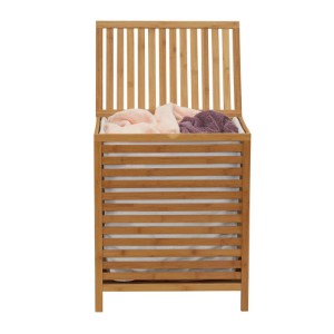 NATURAL BAMBOO OPEN SLAT HAMPER