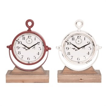 METAL RUSTIC CLOCK 2ASST