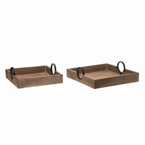 WOODEN TRAYS 2SET