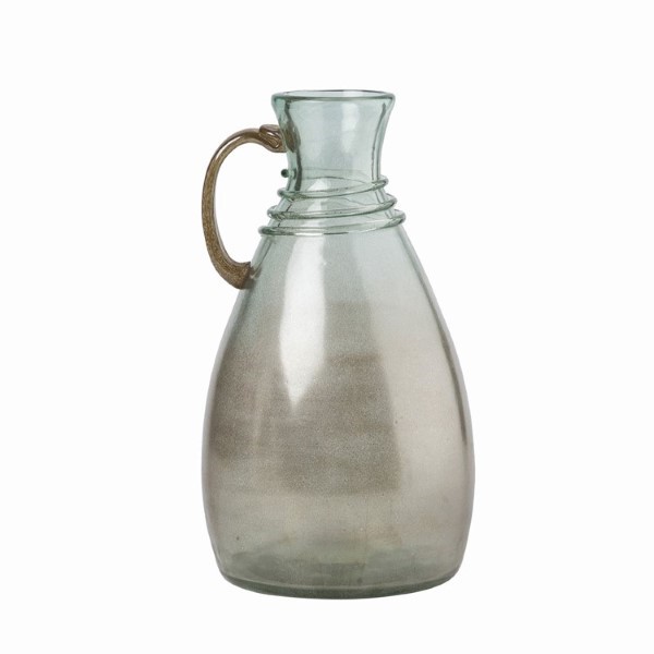 GLASS PITCHER SHAPED VASE