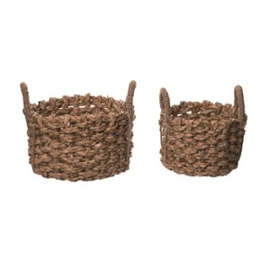 NATURAL SEAGRASS BASKET 2PC