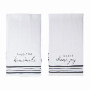 FABRIC JOY/HAPPY TEA TOWEL 2PC