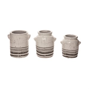 T/C IVORY/BLACK VASE 3PC