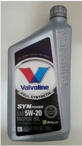 VALVOLINE MOTOR OIL 5W20 QT