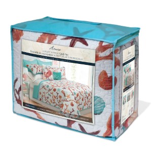 AZURE 5PC QUILT SET DQ AQUA