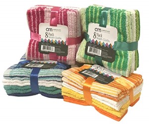 AMERICAN LINEN 8PK WASHCLOTH STR